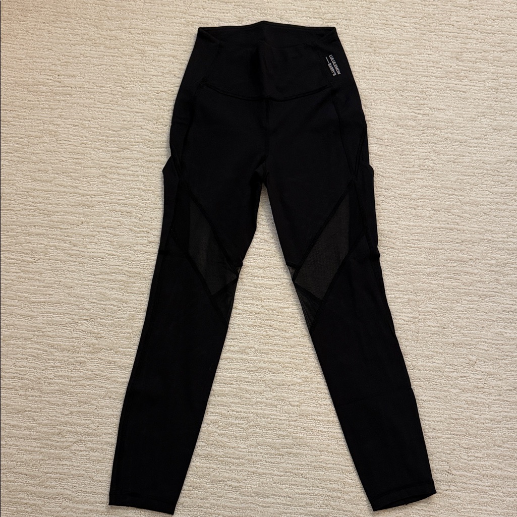 Lululemon X Barry’s Black Mesh Panel Leggings